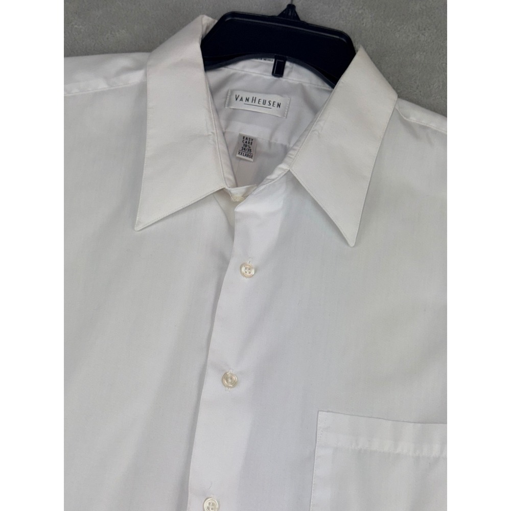 Van Heusen Mens 18.5X34/35 White Easy Care Long Sleeve Dress Shirt XXL Button Up